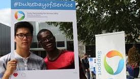 Volunteers promoting Duke Day of Service